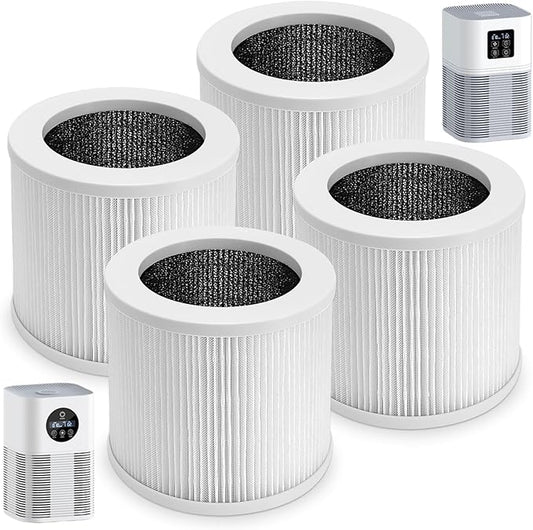 4-Pack A1 A1W Replacement Filter Compatible with VEWIOR HQSC-50,HQKJ-80,AMEIFU AP01W,KOIOS HQKJ-50,3-in-1 H-13 True HE-PA Filter