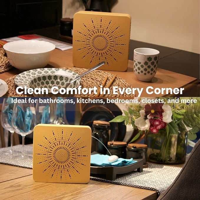 4-in-1 Portable Air Purifier HEPA Filter, Aroma, Ionizer & Mini Fan – USB-C Desktop Air Cleaner for Smoke, Pollen, Dander, Odors – 5 Colors for Bedroom, Office, Baby, Pets, Travel (Warm Beige)