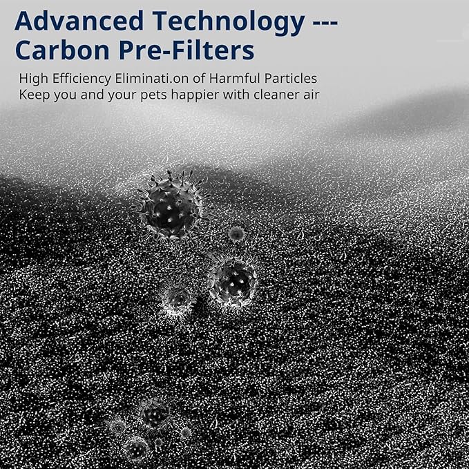 FLT4825 HEPA Filter B Replacement Compatible with G-guardian Air Purifier Models AC4825 AC4300 AC4800 AC4850PT AC4900CA AC4820 AP2200CA with 8 Activated Carbon Pre-Filters