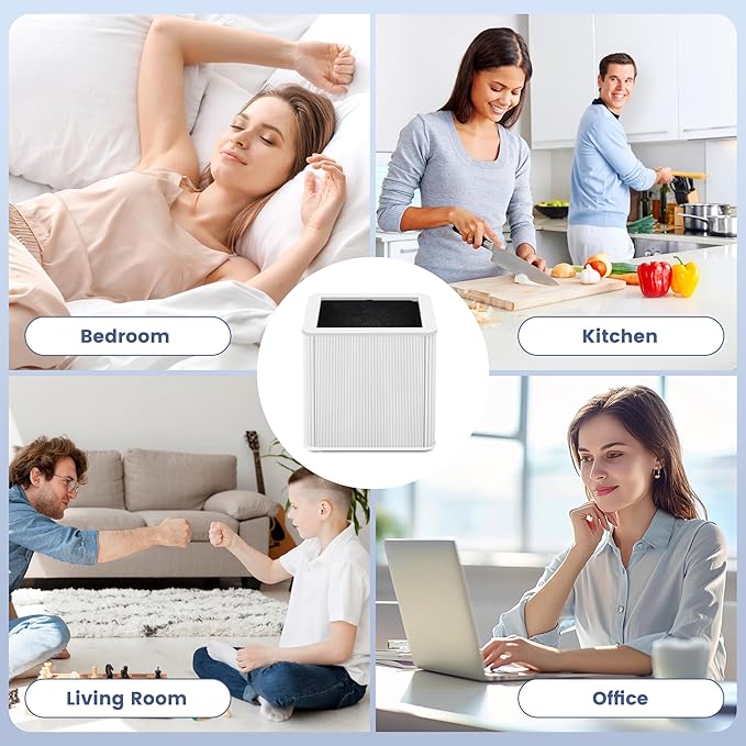 2 Pack 211+ Filter Replacement Compatible with Blue Pure 211+ Air Purifier, 2-Stage Filtration System of H13 True Filter & Activated Carbon Filter