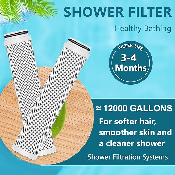 Water Replacement Filter for Shower Head,Compatible with COBBE Shower Head Handheld,Multi-layer Stage Filter for Hard Water Remove Chlorine and Harmful Substances,with non-woven fabric.2Pack