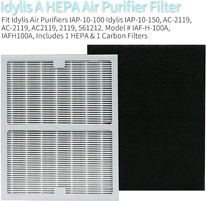 Replacement Idylis Filters A, AC-2119 Filter, iap-10-100 Filter Compatible With Filtrete FAP-C01-A, Idylis Machine AC-2119, IAP-10-100, IAP-10-150, IAPC-10-140