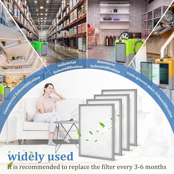 4 Pack, MERV-8 Air Filter Compatible with Alorair Commercial Dehumidifiers Storm LGR Extreme,12.2"x9.9"x0.4", Only Applicable to Storm LGR Extreme Dehumidifier