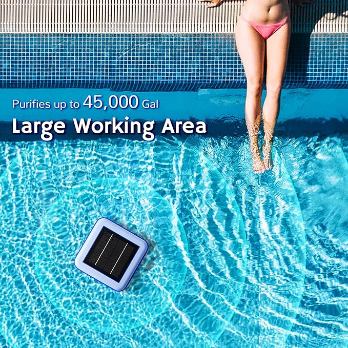 Airthereal C9 Solar Pool Ionizer, Water Purifier for 45,000 Gallons, 85% Chlorine Reduction, Keep Pool Water Crystal Clear, 2-Pack