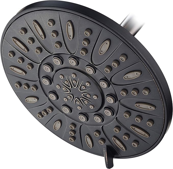 AquaDance OIL RUBBED BRONZE High Pressure 6-Setting 7" Rain Shower Head – Angle Adjustable, Anti-Clog Showerhead Jets, Tool-Free Installation - USA Standard Certified - U.S. Brand