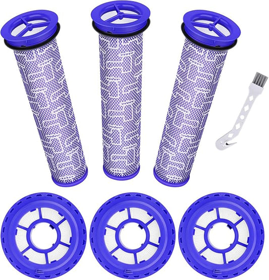 Filter Kit Compatible with Dyson UP13, Ball Animal 3, DC65, DC41, DC66, UP20, and Ball Animal 2 Vacuums – 3 Post Filters & 3 Pre Filters Replaces Parts #920769-01 & 920640-01