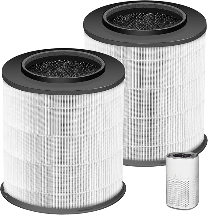 12030 HEPA Replacement Filter for Clorox Medium Room Air Purifier 11030 & 11031,3-in-1 H13 True HEPA with Activated Carbon Filter,2 Pack