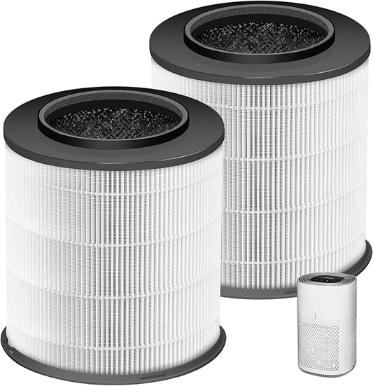 12030 HEPA Replacement Filter for Clorox Medium Room Air Purifier 11030 & 11031,3-in-1 H13 True HEPA with Activated Carbon Filter,2 Pack