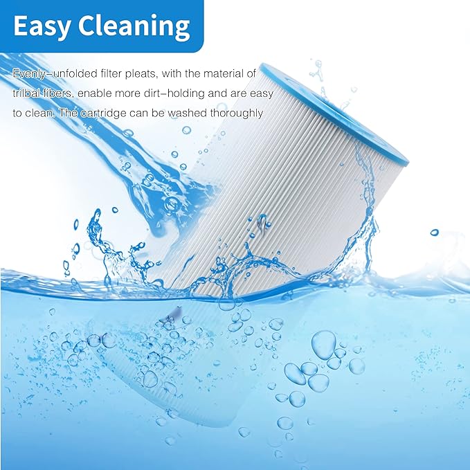 71825 Replaces Hot Springs Spa Filters, Compatible with Watkins 31489, Unicel C-6430, Pleatco PWK30, Filbur FC-3915, P/N0969601, 73178, 73250, 30 sq.ft.Pleated Fabric Filter Media 5 Pack