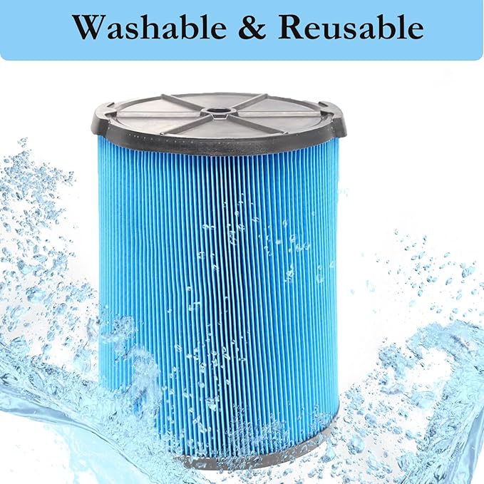 VF5000 3-Layer Pleated Vacuum Filter Compatible with Ridgid Shop Vac 6-20 Gallon Wet Dry Vacuums, Fine Dust Replacement Filter for Rigid WD1450 WD0970 WD1270 WD09700 WD06700 WD1680 WD1851 RV2400A