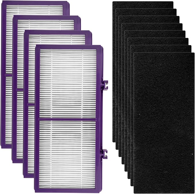 (12 Pack) AER1 Filter 4 HEPA Filters + 8 Carbon Booster Filters Compatible With Holmes AER1 Type Total Air Filter HAPF300AP True HEPA Filter, Performance Plus, Replacement HEPA Filter Accessories
