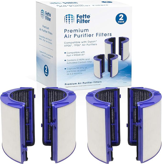 Fette Filter - Premium Air Purifier Filter Replacement Compatible with Dyson HP06, HP09, TP06, TP09, PH01, PH02, PH03, PH04, HP07, TP07 (Part No.970341-01 & 965432-01) - Pack of 2