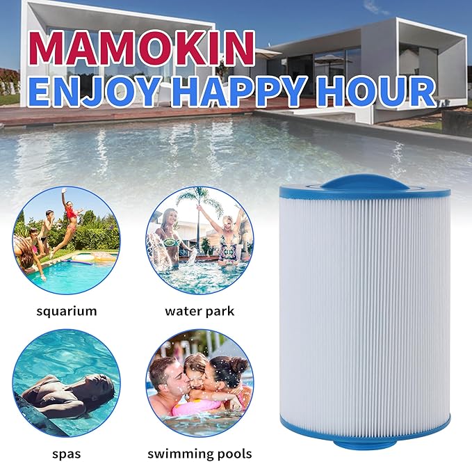 6CH-352 Spa Filter Replaces PAS40-F2M, FC-0312, PMA-R1/X268546 with Closed Handle, Artesian Spas 06-0014-12,06-0055, 2" MPT/Male Thread Hot Tub Filter Cartridge 2 Pack