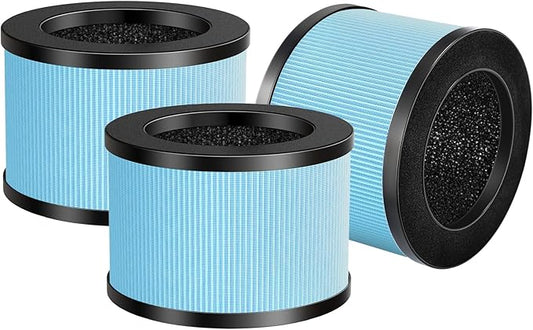 TZ-K1 HEPA Replacement Filter Compatible with Tolife TZ-K1, FreAire KN6391, Kloudi DH-JH01,POMORON MJ001H, MJ012H, EPI081/EP1081, Intelabe EPI080/EP1080 Air Purifier, 3 Pack - Standard Version