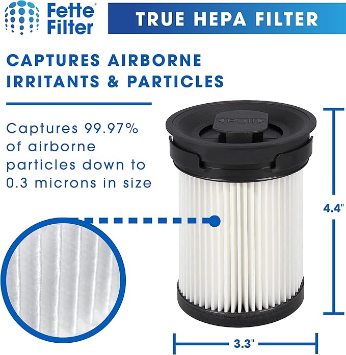 Fette Filter - Fine Dust Vacuum Filter Compatible with Miele TriFlex HX1 FSF Cordless Stick Vacuum Cleaners Series - Pack of 3