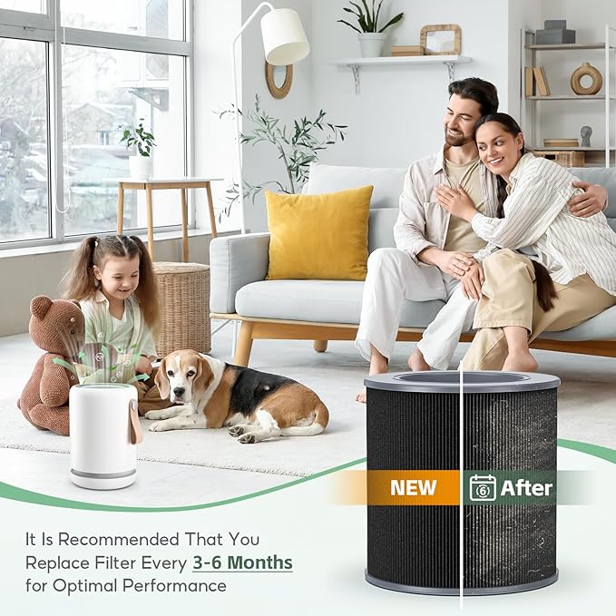 2-pack Air Mini/Mini+ PECO-HEPA Replacement filter, Compatible with Molekule Air Mini & Air Mini+ Air Purifiers, Pre Filter+True H13 HEPA+Activated Caebon Filter 3 Stages High-Efficiency Filtration