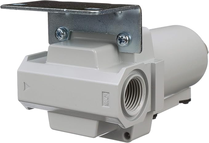 PneumaticPlus SAF400-N04B-MEP Compressed Air Particulate Filter 1/2" NPT, 10 Micron - Metal Bowl w/Manual Drain, Bracket