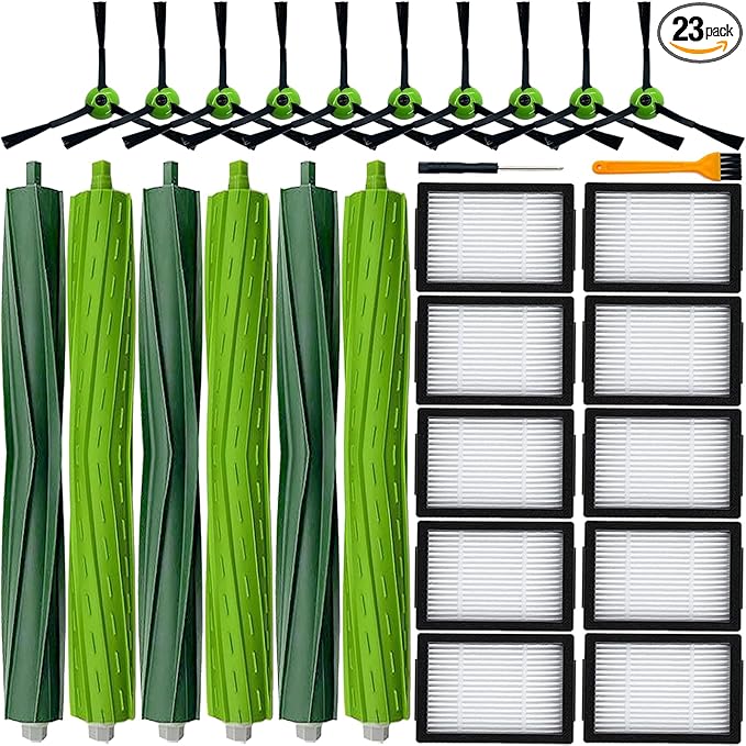 Replacement Parts for iRobot Roomba I,E &J Series i3 i3+ i4 i6 i6+ i7 i7+ i8 i8+/Plus E5 E6 E7 j9 j8 j7 j6 j5 and Plus Version Vacuum Cleaner,3 Set Roller Brushes 10 HEPA Filters 10 Side Brushes