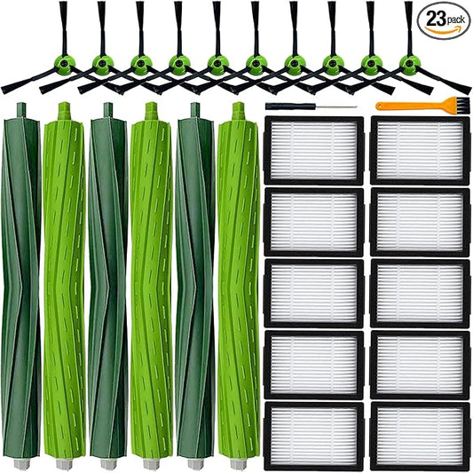 Replacement Parts for iRobot Roomba I,E &J Series i3 i3+ i4 i6 i6+ i7 i7+ i8 i8+/Plus E5 E6 E7 j9 j8 j7 j6 j5 and Plus Version Vacuum Cleaner,3 Set Roller Brushes 10 HEPA Filters 10 Side Brushes
