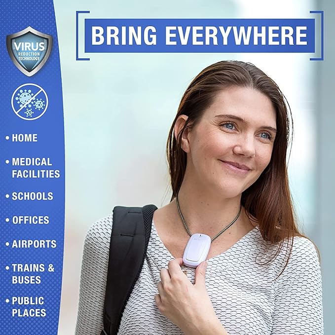 AirTamer A315W Advanced Rechargeable and Portable Air Negative Ion Generator | Proven Performance, White with Black Leather Travel Case