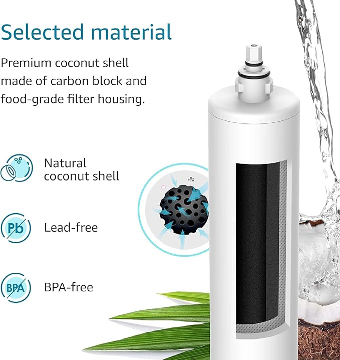 AQUA CREST FQK1R, GXULQK, GXK140TNN, GXULQR, NSF/ANSI 42 372, Replacement Filter for GE GXK140TNN and GXULQK systems, reduces Lead, Chlorine & Other Impurities for Better Water, 2K Gallons (Pack of 2)