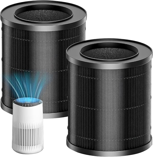 2 Pack MR2566 Filter for MORENTO MR2566 Replacement Filter, 3-in-1 True Activated Carbon Pre-Filte