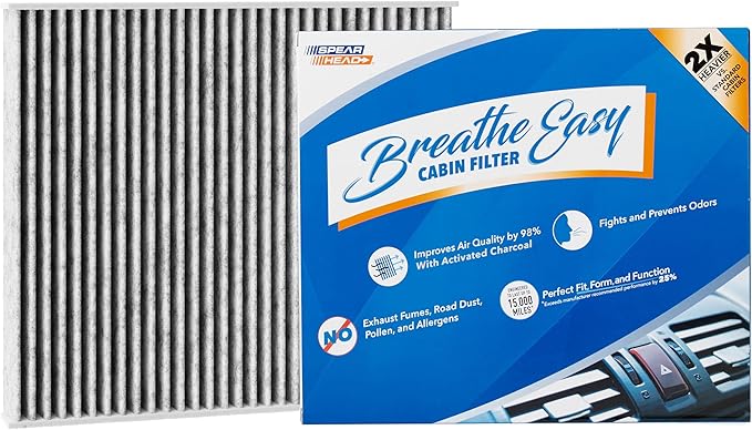 Spearhead Odor Defense Breathe Easy AC & Heater Cabin Filter | Fits 2018-24 Wrangler, 2020-24 Gladiator Like OEM | Up to 25% Longer Lasting w/Activated Carbon (BE-450)