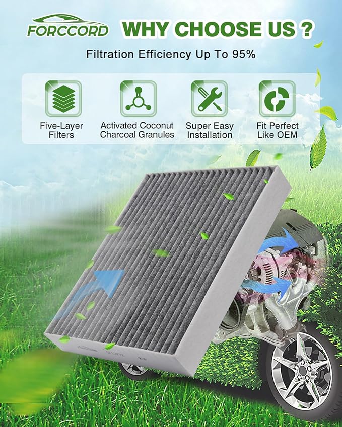 Cabin Air Filter and Engine Air Filter Fits for Hyundai Tucson 2016-2021 Activated Carbon Cabin Filter Replacement 97133-D1000 CA12065
