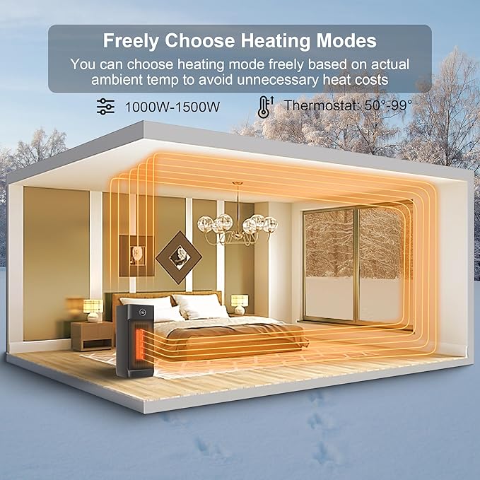 Uthfy Space Heater for Indoor Use, 1500W Portable Electric Heater with Humidifier for Large Room, Ceramic Heater with Wheels,12H Timer, Thermostat, Remote, Overheat&Tip-Over Protection for Bedroom