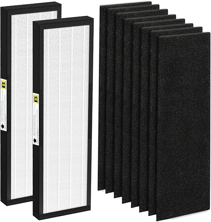FLT4825 HEPA Filter B Replacement Compatible with G-guardian Air Purifier Models AC4825 AC4300 AC4800 AC4850PT AC4900CA AC4820 AP2200CA with 8 Activated Carbon Pre-Filters