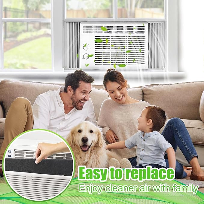 15.7" x 59" Extra Large Cuttable Air Conditioner Filters - Cut to Fit Carbon Pad Air Purifier Filters, Washable Reusable Foam Pad Pre Filter Roll for Air Filters AC Window Unit Charcoal Sheet