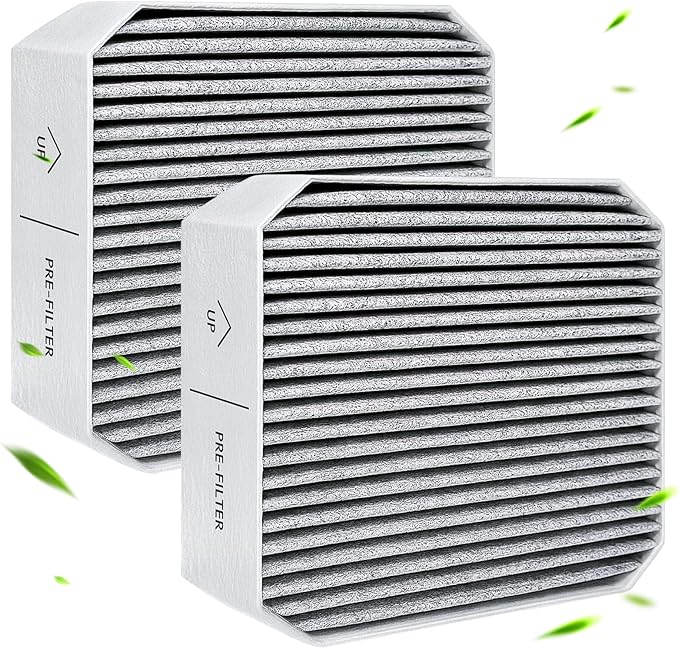 2-Pack Pre-Filter Replacement, Compatible with Molekule Air Purifier, 2-in-1 High Efficiency Activated carbon Pre-Filters