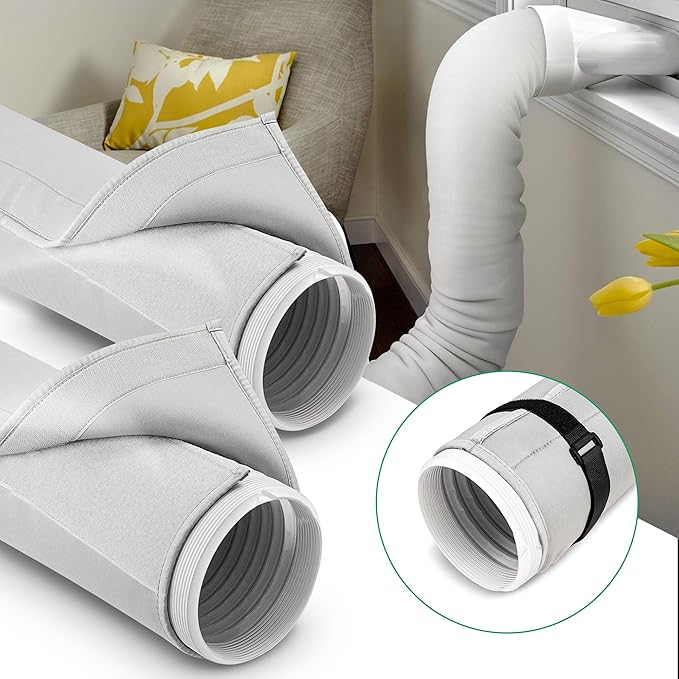 Air Conditioner Hose Cover Wrap: Portable AC Hose Cover, Insulated Hose Cover for Portable Air Conditioners, Easy Installation, Universal Fit for 5" & 5.9" Diameter Exhaust Hoses Tube, 2pack