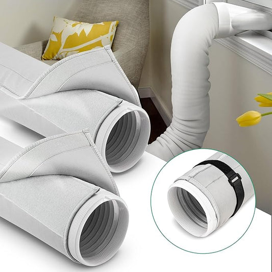Air Conditioner Hose Cover Wrap: Portable AC Hose Cover, Insulated Hose Cover for Portable Air Conditioners, Easy Installation, Universal Fit for 5" & 5.9" Diameter Exhaust Hoses Tube, 2pack
