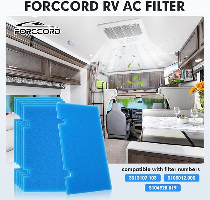 6-PCS RV Air Conditioner Filter RV AC Replacement RV Air Filters 3313107.103,3105012.003 Filters For Dometic Air Grille 14" x 7.5" MERV 6 Air Filters Reusable and Washable