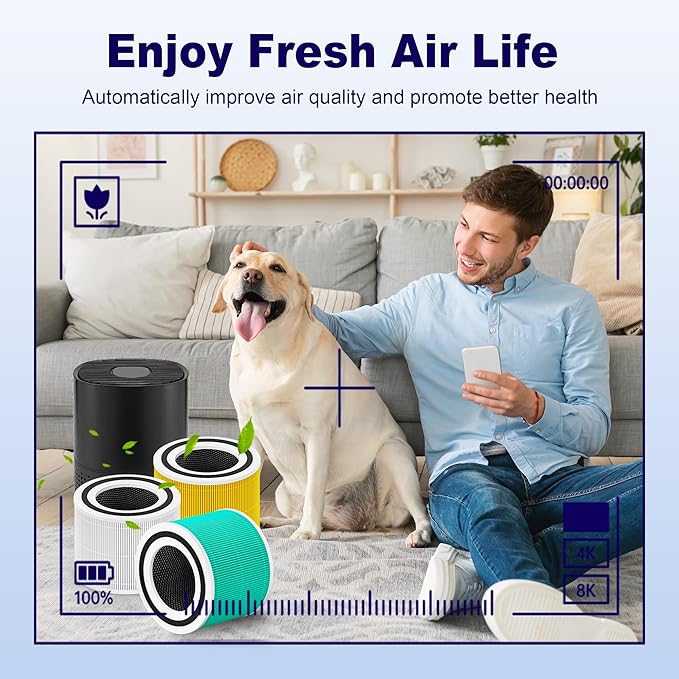 240 True HEPA Replacement Filter 14 Compatible with Puroair 240 Air Purifier, 3-in-1 High-Efficiency HP-14 True HEPA with Activated Carbon Filter, 4 Pack, White