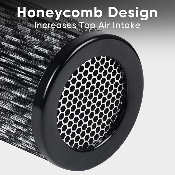 4 Inches Cold Air Intake Filter 3" or 3.5" or 4" High Performance Washable Clamp-On Replacement Cone Air Filter 3 in 1 Size Carbon Fiber Pattern