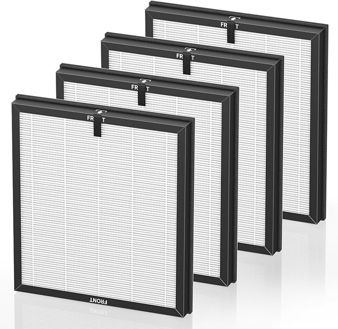AP303 AP304 Replacement Filters, Compatible with DAYETTE AP303/304 Air Purifier, and for FRESHDEW AP303 AP304 Purifier, HEPA Filter with 3 Stage Filtration, 4 Pack (Standard-White)
