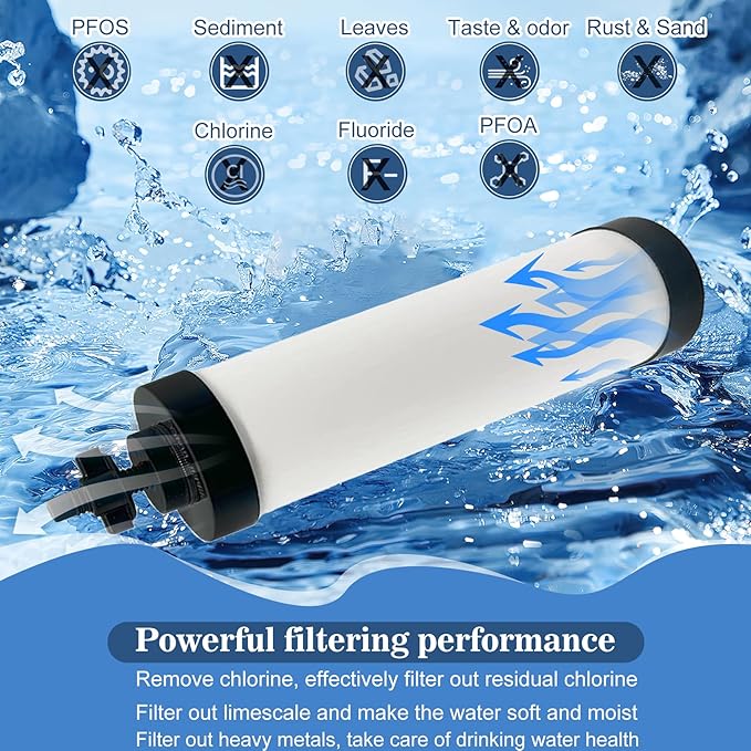 【Upgraded】Virego Ceramic Filter Silver Infused, Replacement for BB9-2 Water Filter, Repeatable Cleaning Filters Compatible with Berkey Gravity Filtration System, Certified by NSF/ANSI 42 (Pack of 2)