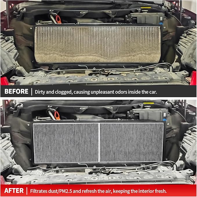 Air Filter Compatible with Tesla Model X 2015 2016 2017 2018 2019 2020 Cabin Air Filter HEPA Air Intake Filter Replacement with Activated Carbon