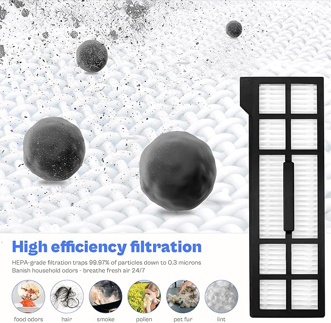 21 Pack X10 Pro omni Replacement Parts compatible with Eufy X10 Pro Omni Robot Vacuum Accessories, 1 Main Roller Brush, 6 Dust-Bags, 4 Side Brushes, 4 Mop Pad, 1 Cleaning Brush, 4 Filters LUXRILIX