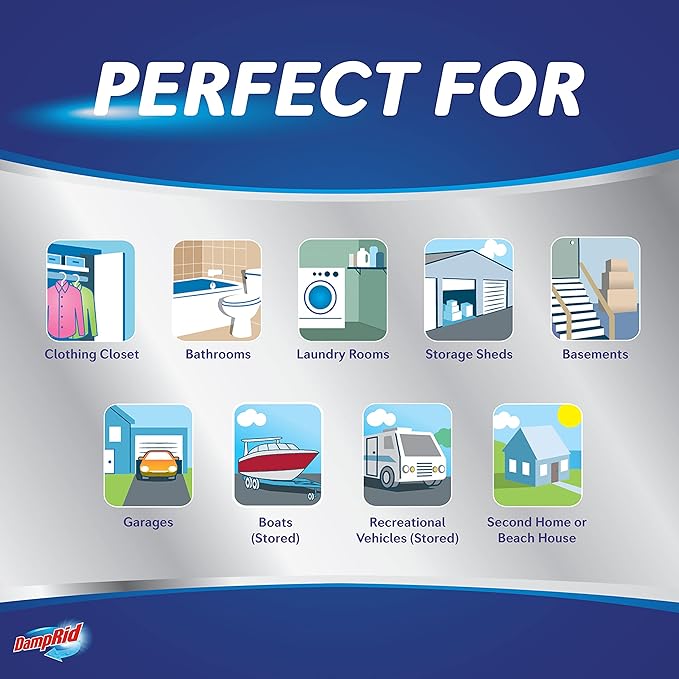 DampRid Lavender Vanilla Hanging Moisture Absorber, 15.4 oz., 6 Pack - Eliminates Musty Odors for Fresher, Cleaner Air, Ideal Moisture Absorbers for Closet, 10% More Moisture Absorbing Power*