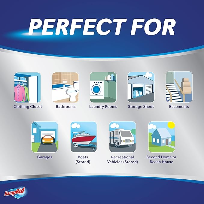 DampRid Fresh Scent Hanging Moisture Absorber, 15.4 oz., 6 Pack - Eliminates Musty Odors for Fresher, Cleaner Air, Ideal Moisture Absorbers for Closet, 10% More Moisture Absorbing Power*