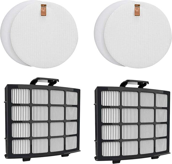 Fette Filter - AZ2002 Complete Filter Kit Compatible with Shark Vertex DuoClean PowerFin Upright Vacuum AZ2000 AZ2002 AZ2000W Compare to Part # XHFAZ2000 & XFFKAZ2000 (2 Hepa & 2 Foam Sets)