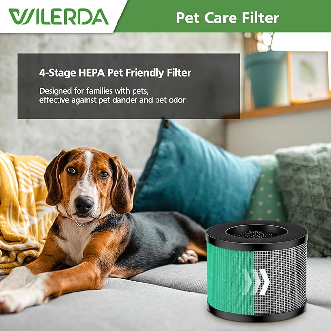 TZ-K1 HEPA Replacement Filter Compatible with Tolife TZ-K1, FreAire KN6391, Kloudi DH-JH01,POMORON MJ001H, MJ012H, EPI081/EP1081, Intelabe EPI080/EP1080 Air Purifier, 2 Pack - Pet Dander Version