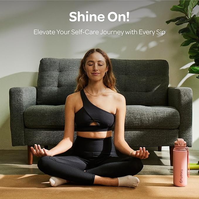 Hydracy Water Bottle with Time Marker -Large BPA Free Water Bottle & No Sweat Sleeve -Leak Proof Gym Bottle with Fruit Infuser Strainer & Times to Drink -Ideal for Fitness Sports & Outdoors