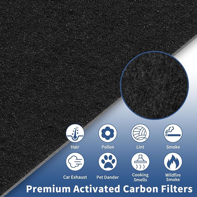 HRF-A300 Pre Filter A Replacement for Honeywell HEPA Air Purifier HPA300 Series, Funmit 6 Pack Precut Activated Carbon Pre Filter Compatible with Honeywell Air Purifier Prefilter A