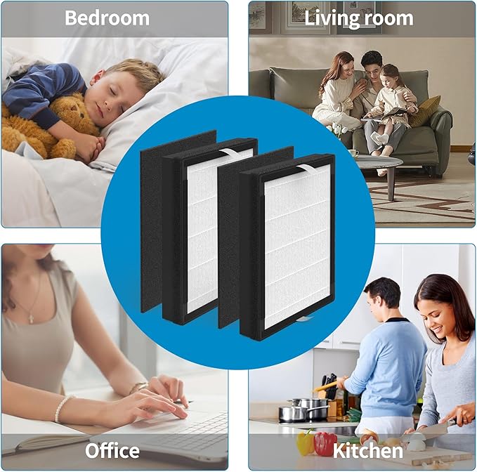 2 Packs IAF-H-100A Replacement Filter A Compatible with Filtrete FAP-C01-A and Idylis AC-2119, IAP-40-140, IAP-10-150 Air Cleaner Purifier