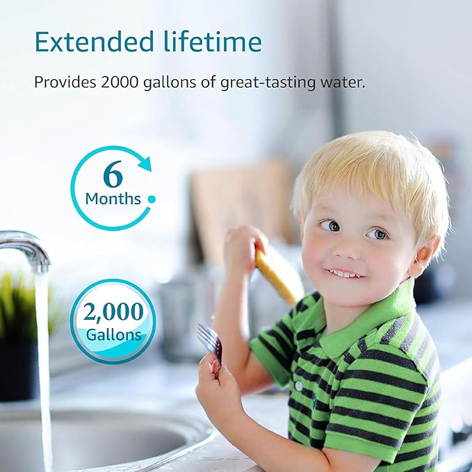 AQUA CREST FQK1R, GXULQK, GXK140TNN, GXULQR, NSF/ANSI 42 372, Replacement Filter for GE GXK140TNN and GXULQK systems, reduces Lead, Chlorine & Other Impurities for Better Water, 2K Gallons (Pack of 2)