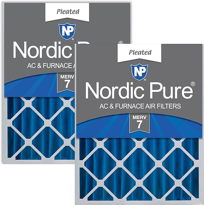 Nordic Pure 20x20x4 (19_1/2 x 19_1/2 x 3_5/8) Pleated MERV 7 Air Filters 2 Pack